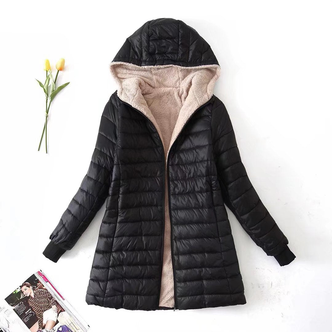 Warm Lightweight Fleece Puffer Coat - OutfitLondon