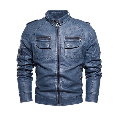 Relaxed Fit Brown Leather Biker Jacket