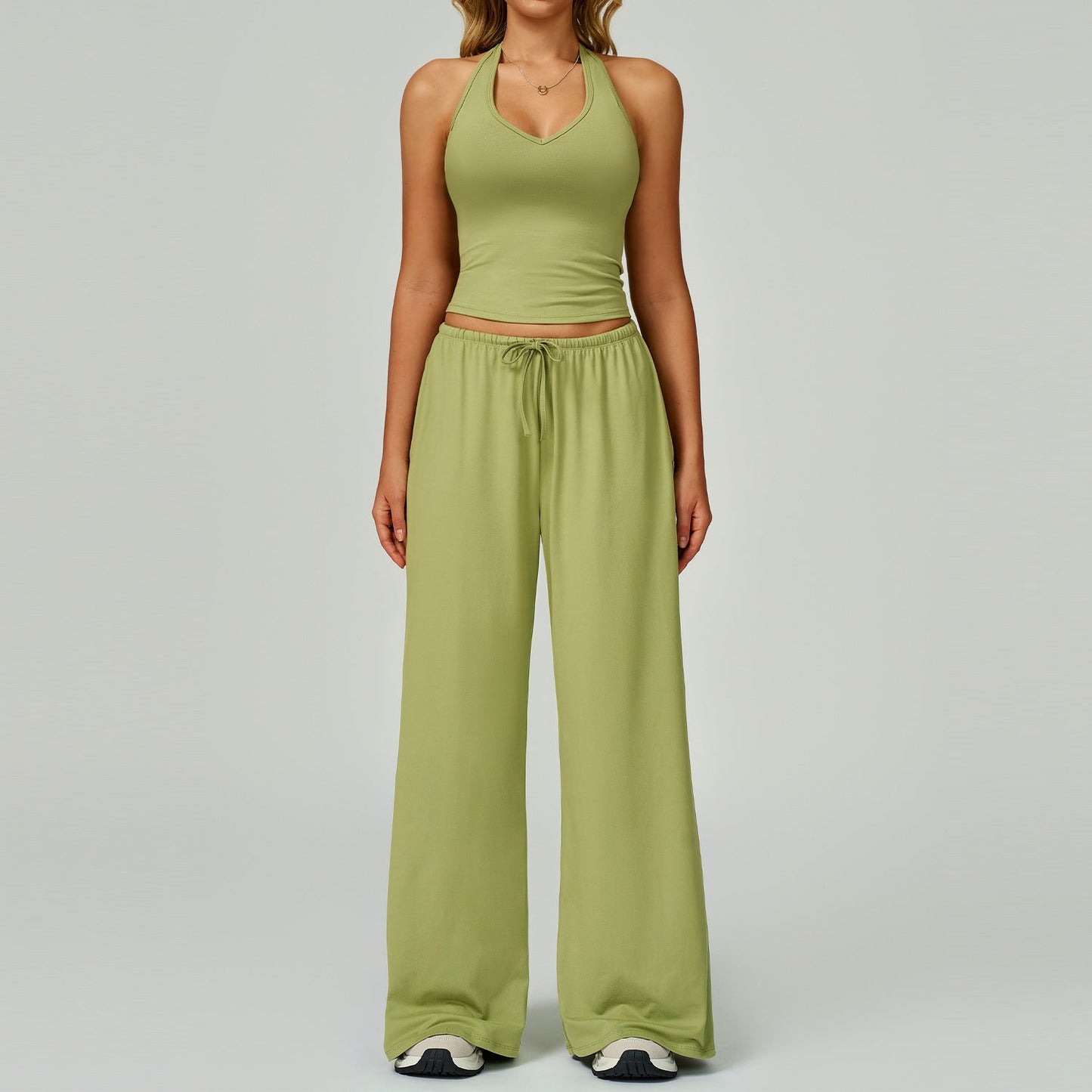 Relaxed Fit Crop Top and Palazzo Pants Set