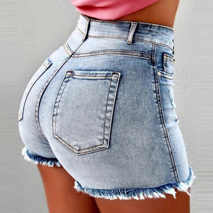 Distressed Denim Tiny Shorts