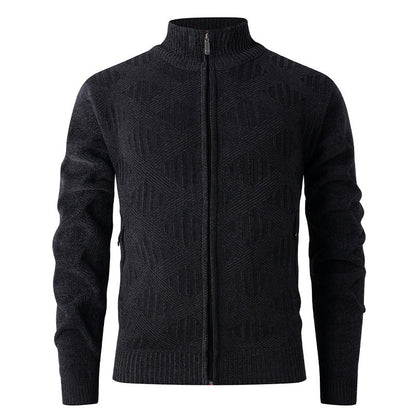 Stylish Zip Up Fitted Cardigan Sweater