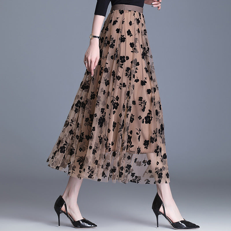 Pretty Floral Knee Length Skirt - OutfitLondon