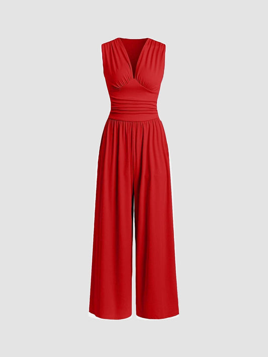 Stylish Sleeveless Wide Leg Romper - OutfitLondon