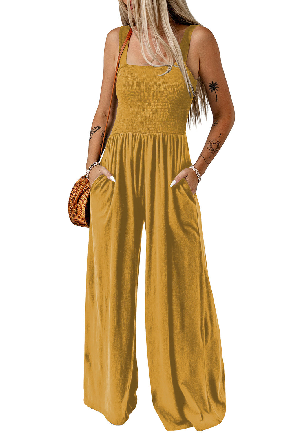 Comfortable Flowy Square Neck Jumpsuit