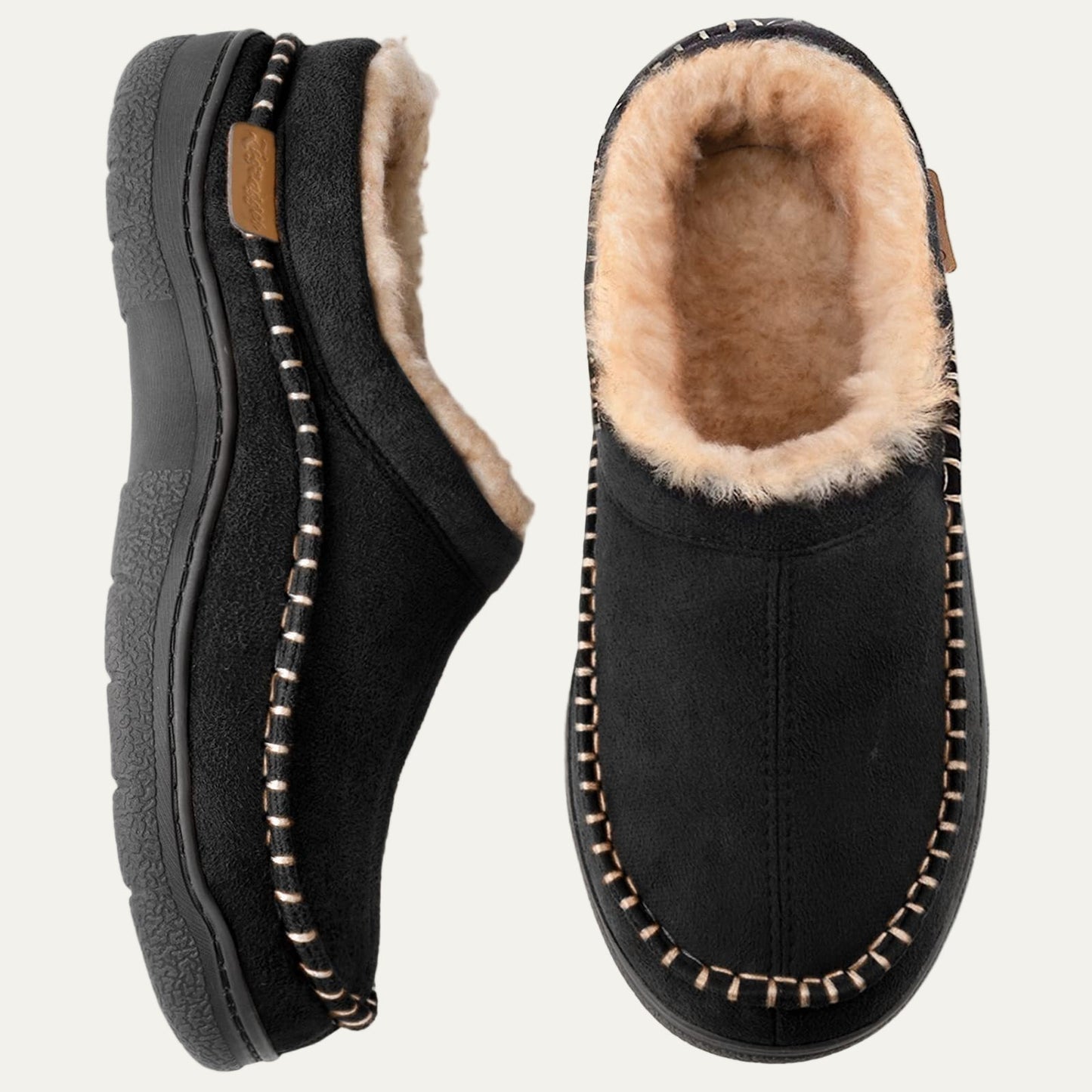 Men's Soft Leather Indoor Moccasin Slippers - OutfitLondon