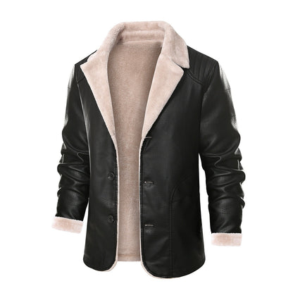 Premium Faux Leather Winter Coat
