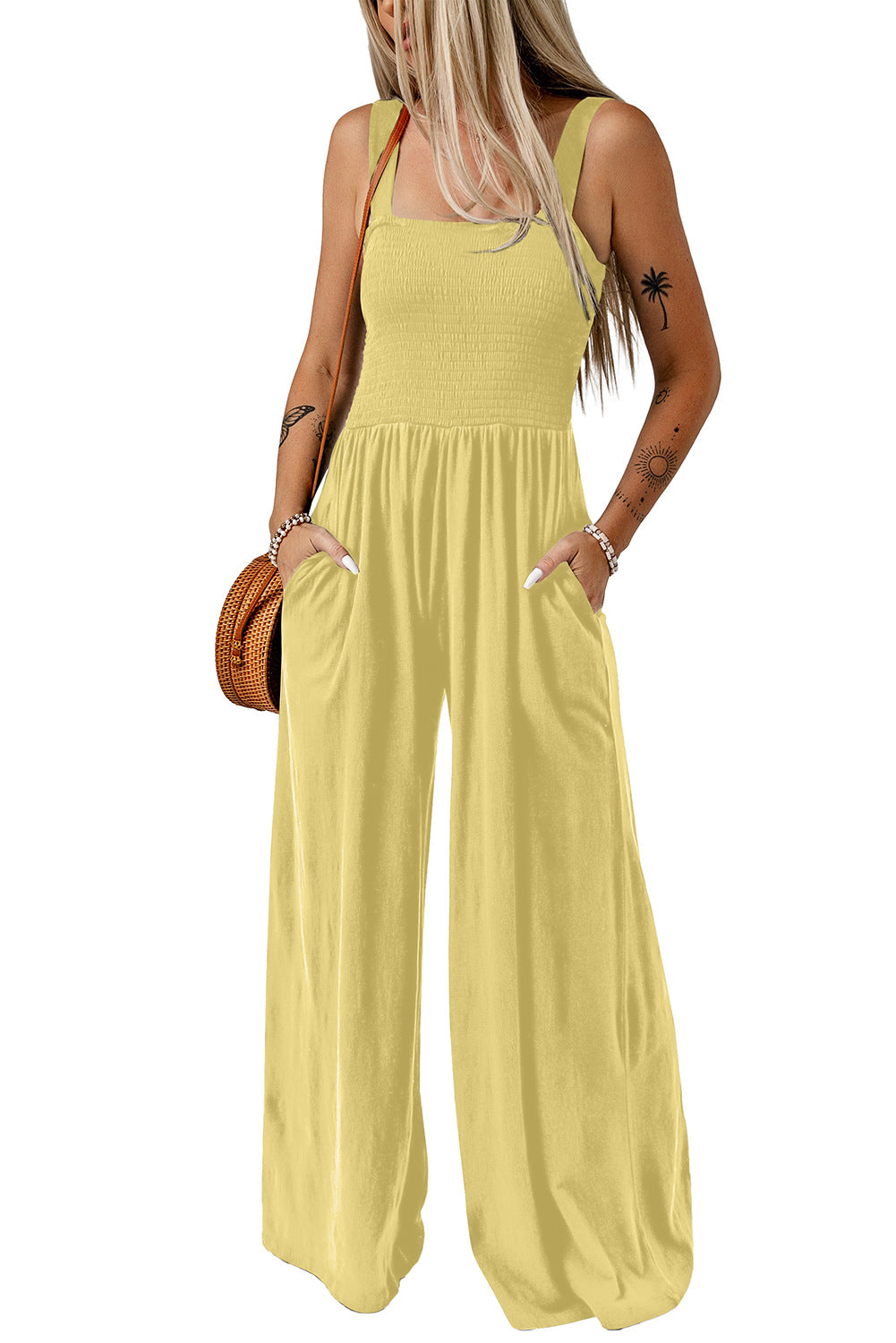 Comfortable Flowy Square Neck Jumpsuit