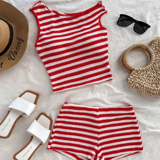 Soft Relaxed Fit Tank Top Loungewear Set - OutfitLondon