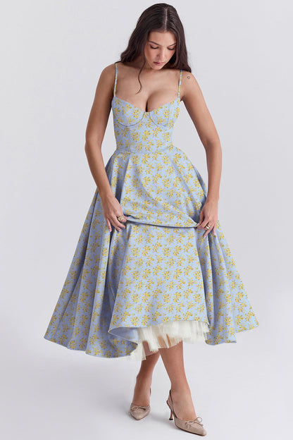 Elegant Cold Shoulder Floor Length Evening Dress