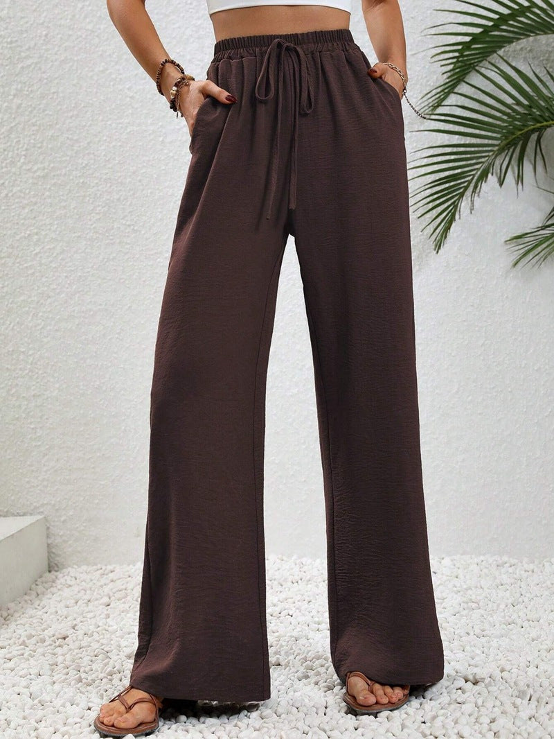 Relaxed Fit Elastic Waist Pants