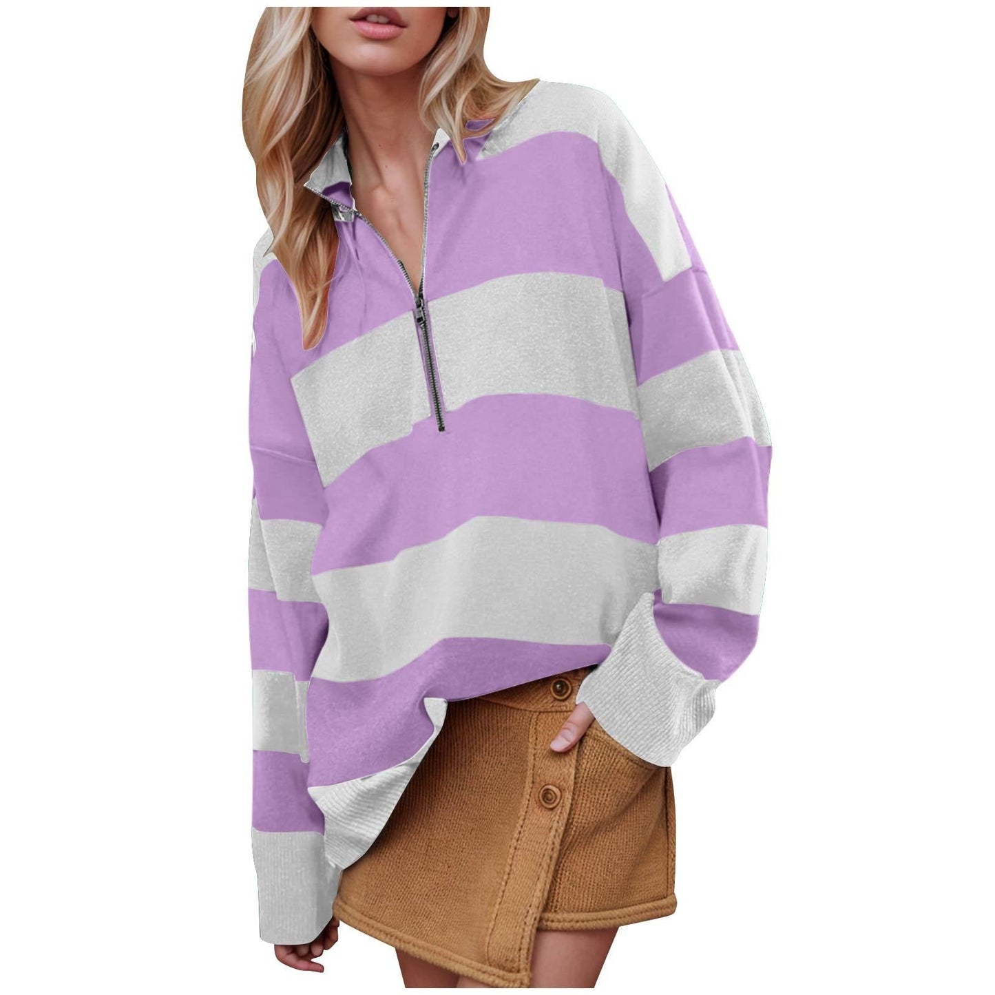 Soft Oversized Long Sleeve Half Zip Sweater
