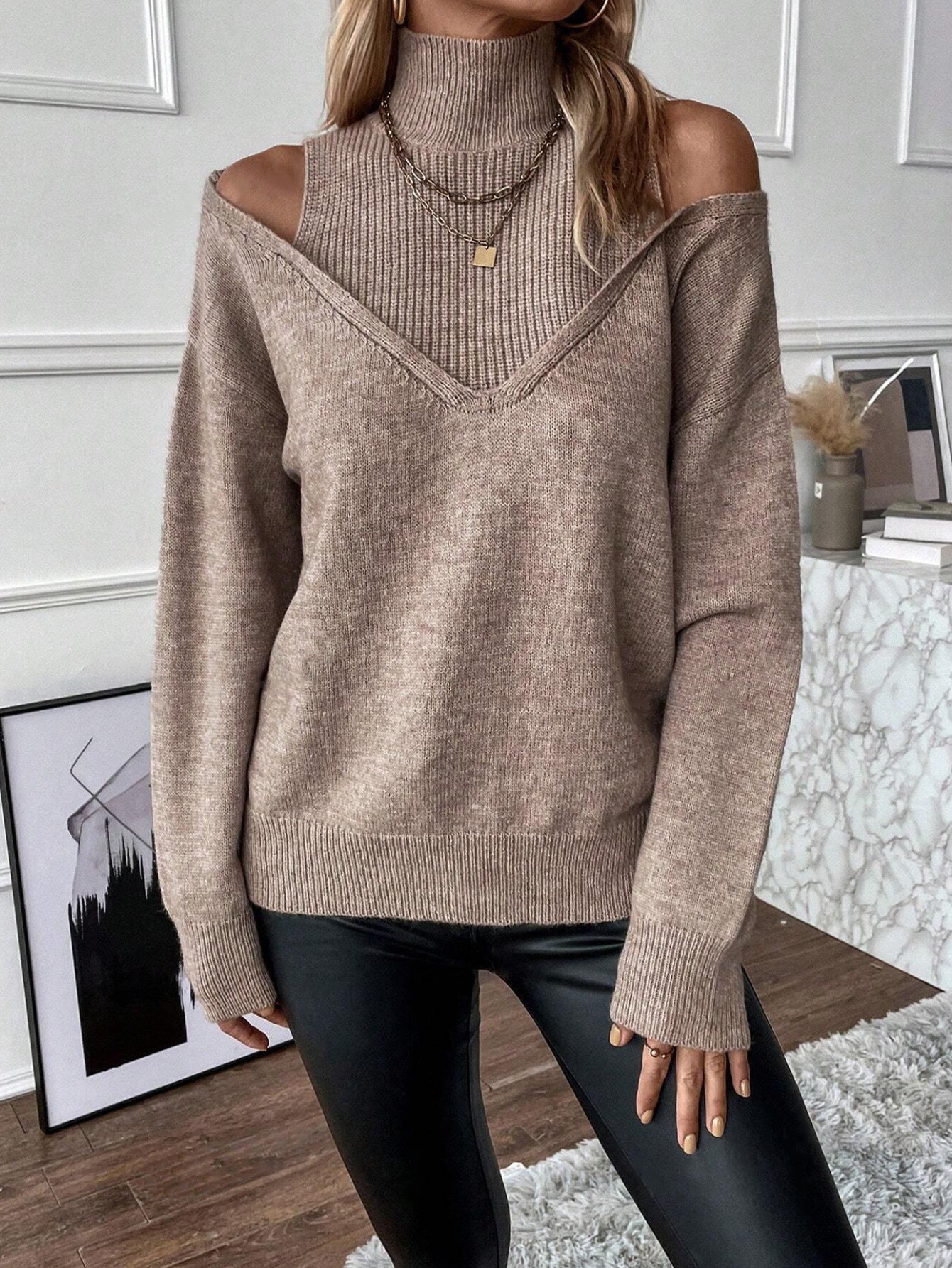 Fashionable Cold Weather Turtleneck Sweater