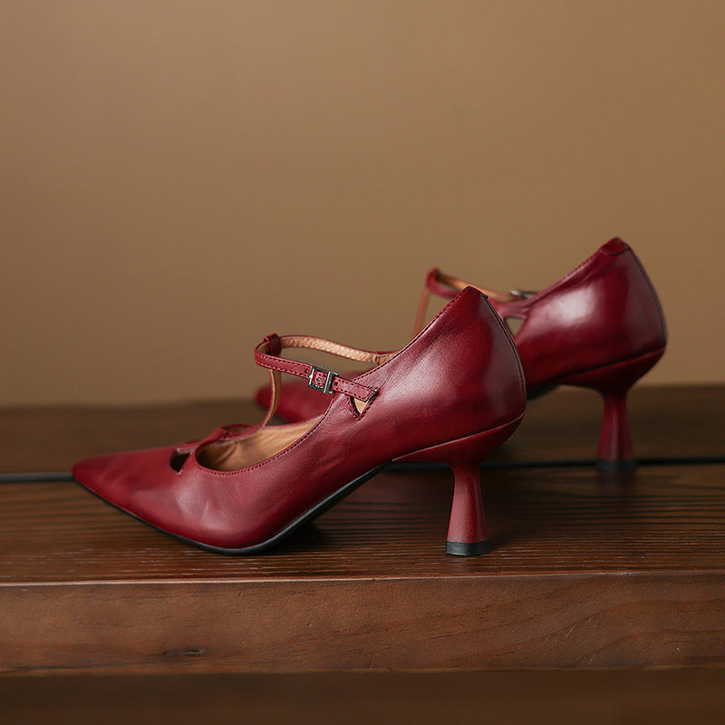 Authentic Real Leather High Heels