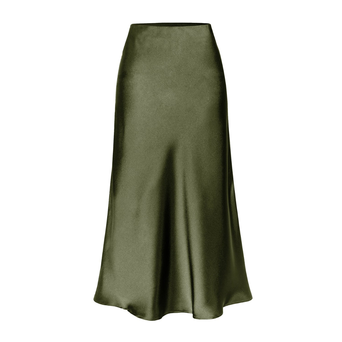 Chic High Waisted Midi Skirt with Side Split