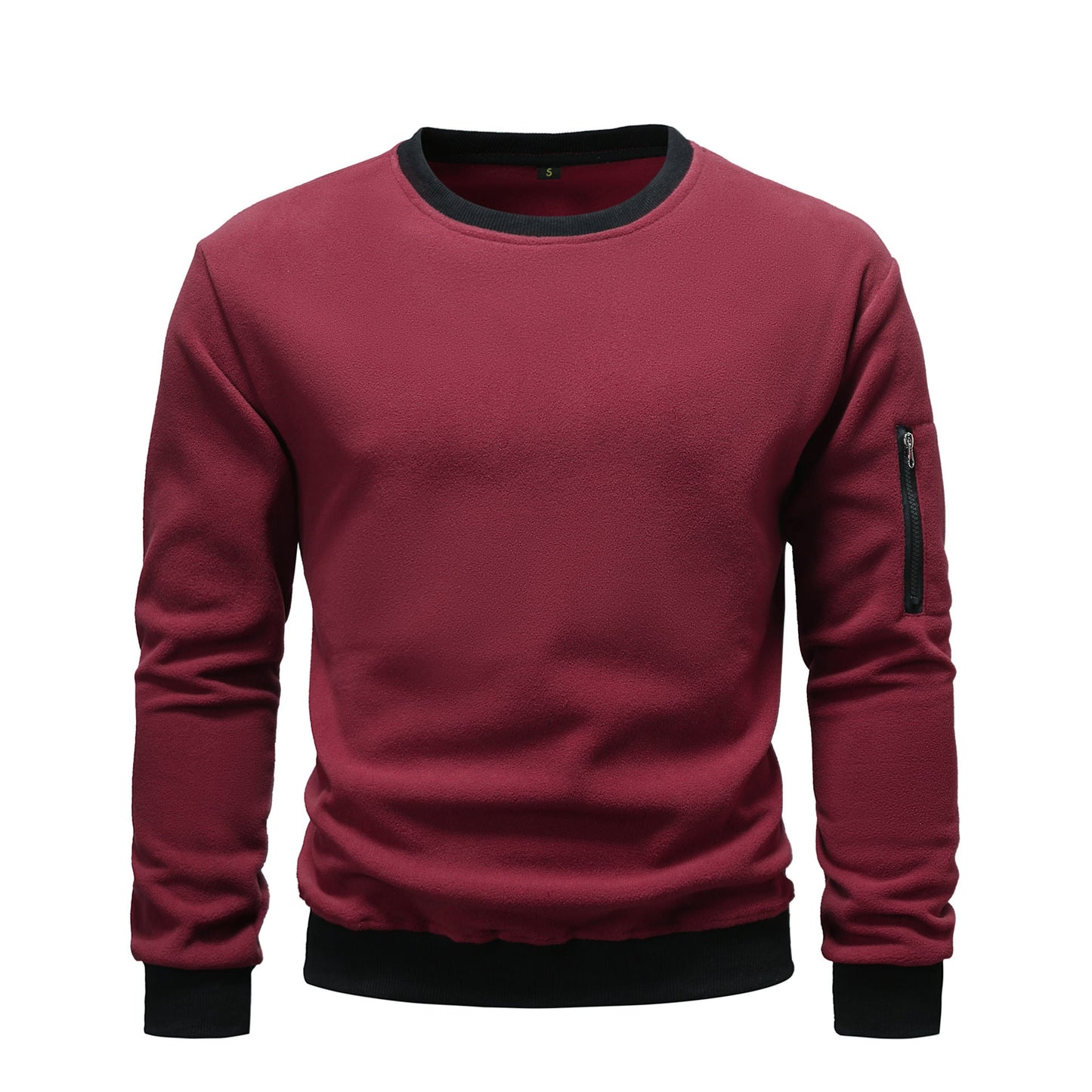 Classic Crew Neck Sweatshirt with Pocket Detail
