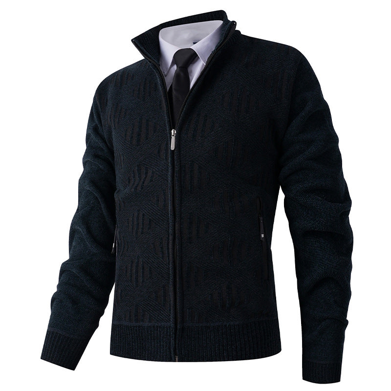 Stylish Zip Up Fitted Cardigan Sweater