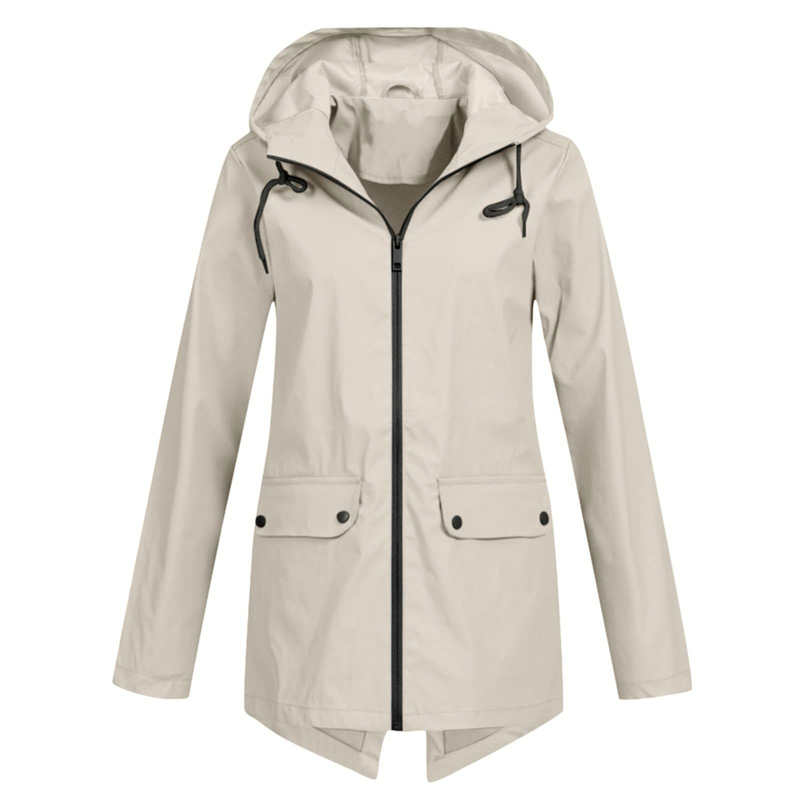 Waterproof Hooded Women's Rain Jacket - OutfitLondon