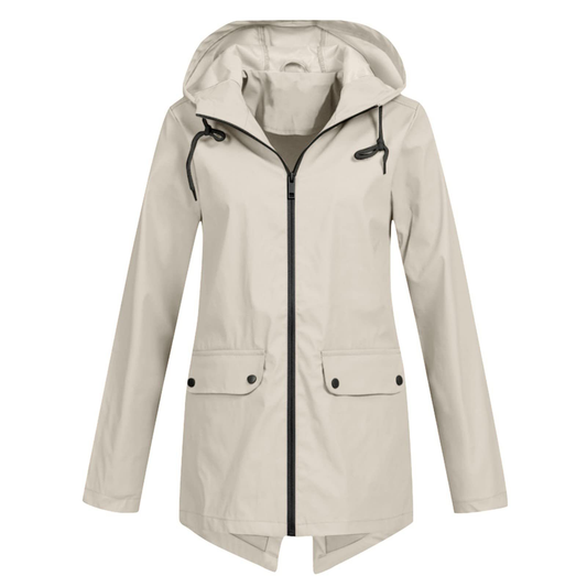 Waterproof Hooded Women's Rain Jacket - OutfitLondon