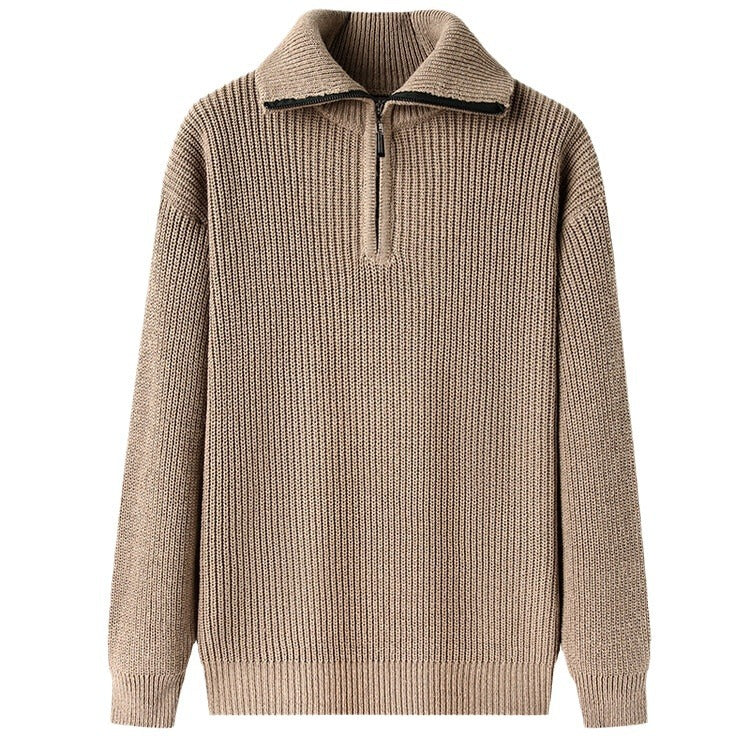 Warm Cable Knit Half Zip Sweater