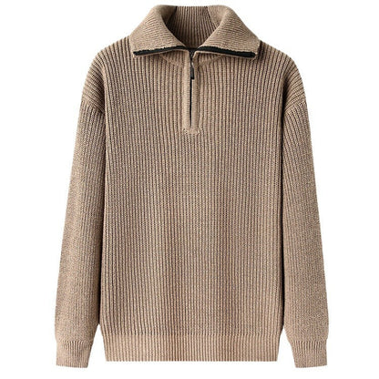 Warm Cable Knit Half Zip Sweater