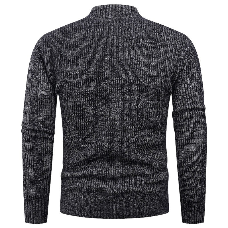 Men's Thick Quilted Zip Up Sweater Jacket