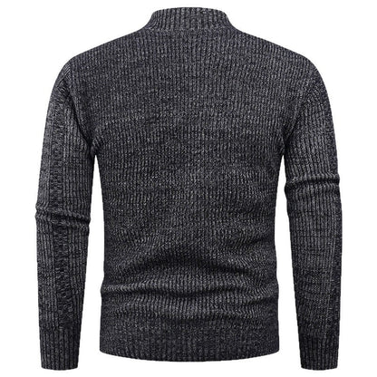Men's Thick Quilted Zip Up Sweater Jacket