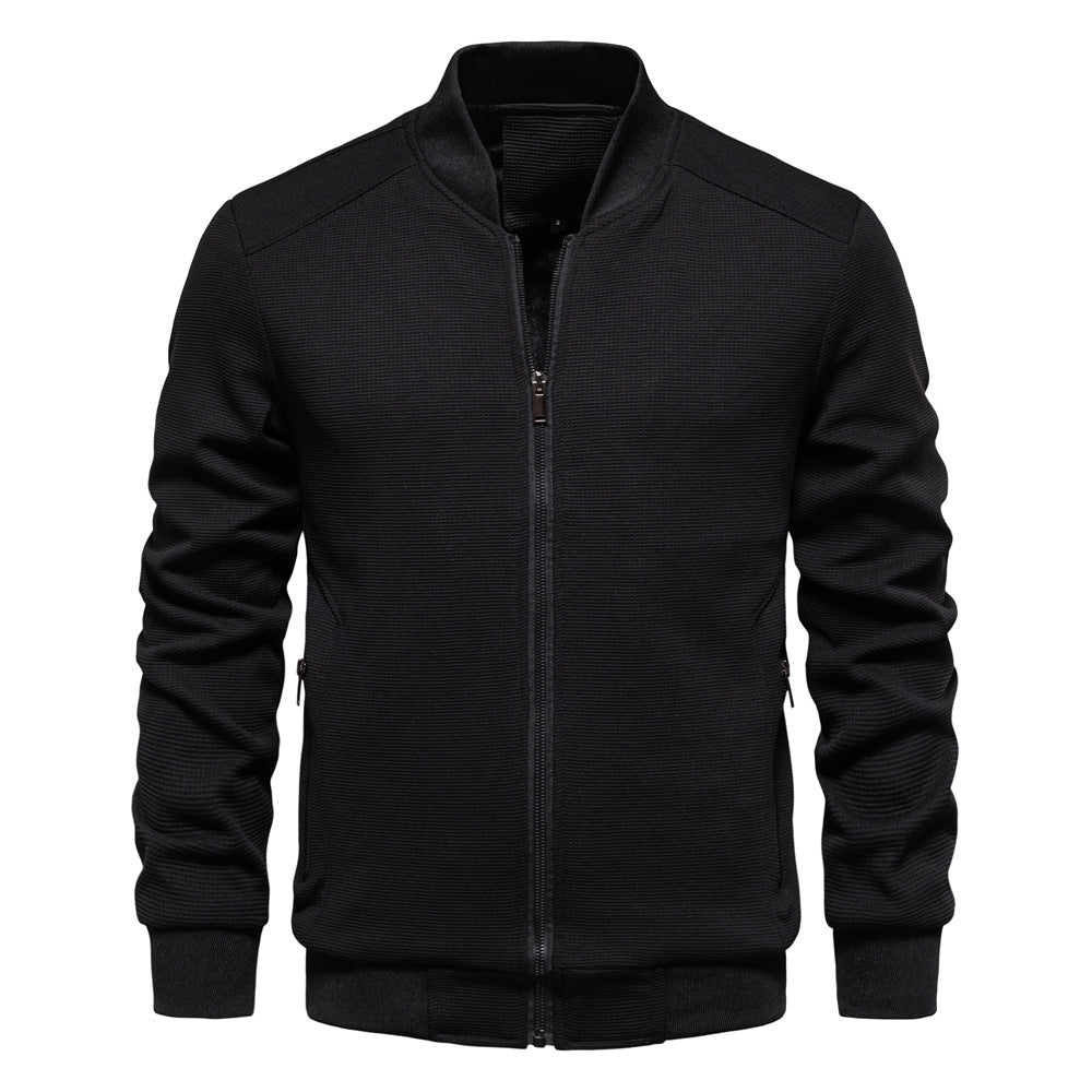 Men's Thick Cable Knit Zip Up Jacket