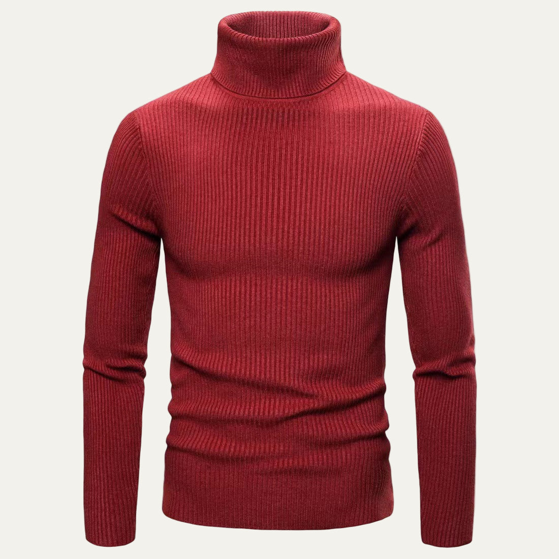 Men's Fit Ribbed Turtleneck Jumper Sweater