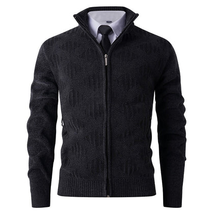 Stylish Zip Up Fitted Cardigan Sweater