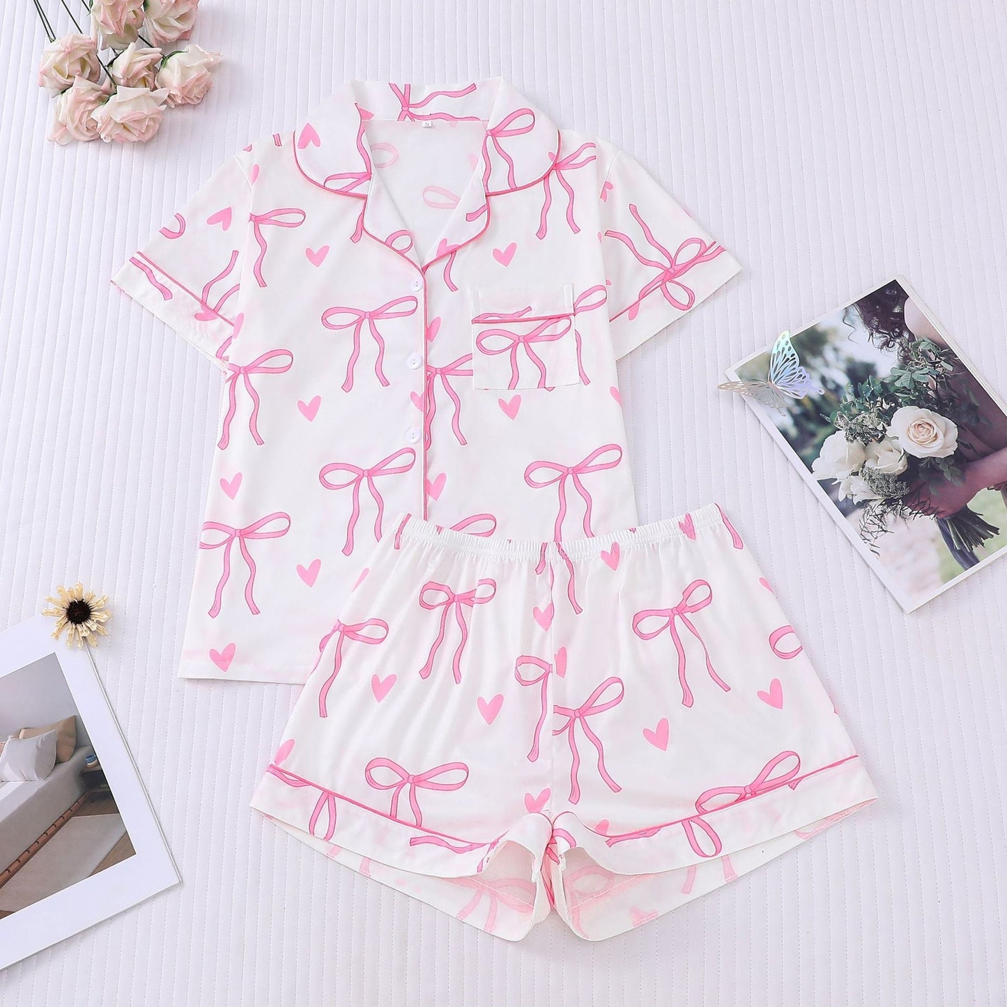 Comfy Sleepwear Pajama Top and Shorts Set - OutfitLondon