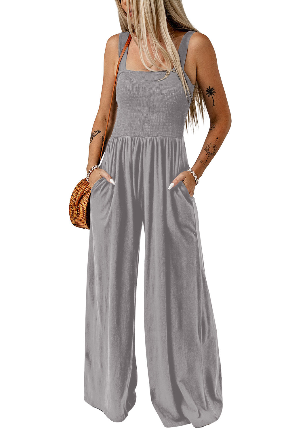 Comfortable Flowy Square Neck Jumpsuit
