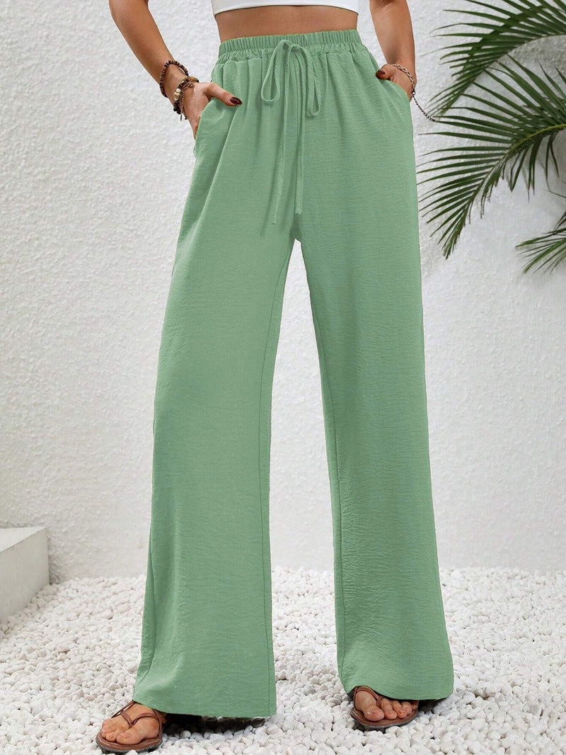 Relaxed Fit Elastic Waist Pants