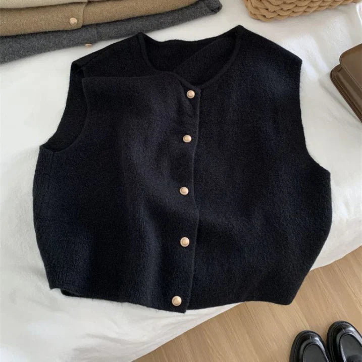 Warm Thick Knit Vest for Women - OutfitLondon