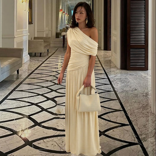 Chic Off The Shoulder Formal Maxi Gown - OutfitLondon
