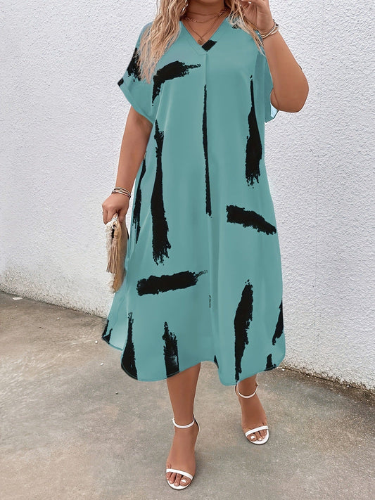 Flattering Fit Large Size Ladies Dress - OutfitLondon