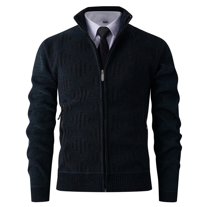 Stylish Zip Up Fitted Cardigan Sweater