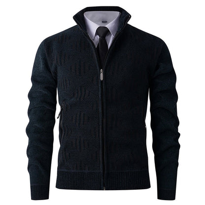 Stylish Zip Up Fitted Cardigan Sweater