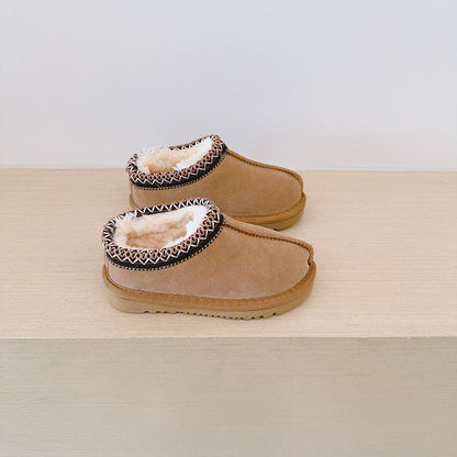 Soft Plush Suede Braid Slippers