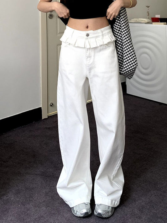 Fashionable Floral Wide Leg Women's Jeans - OutfitLondon