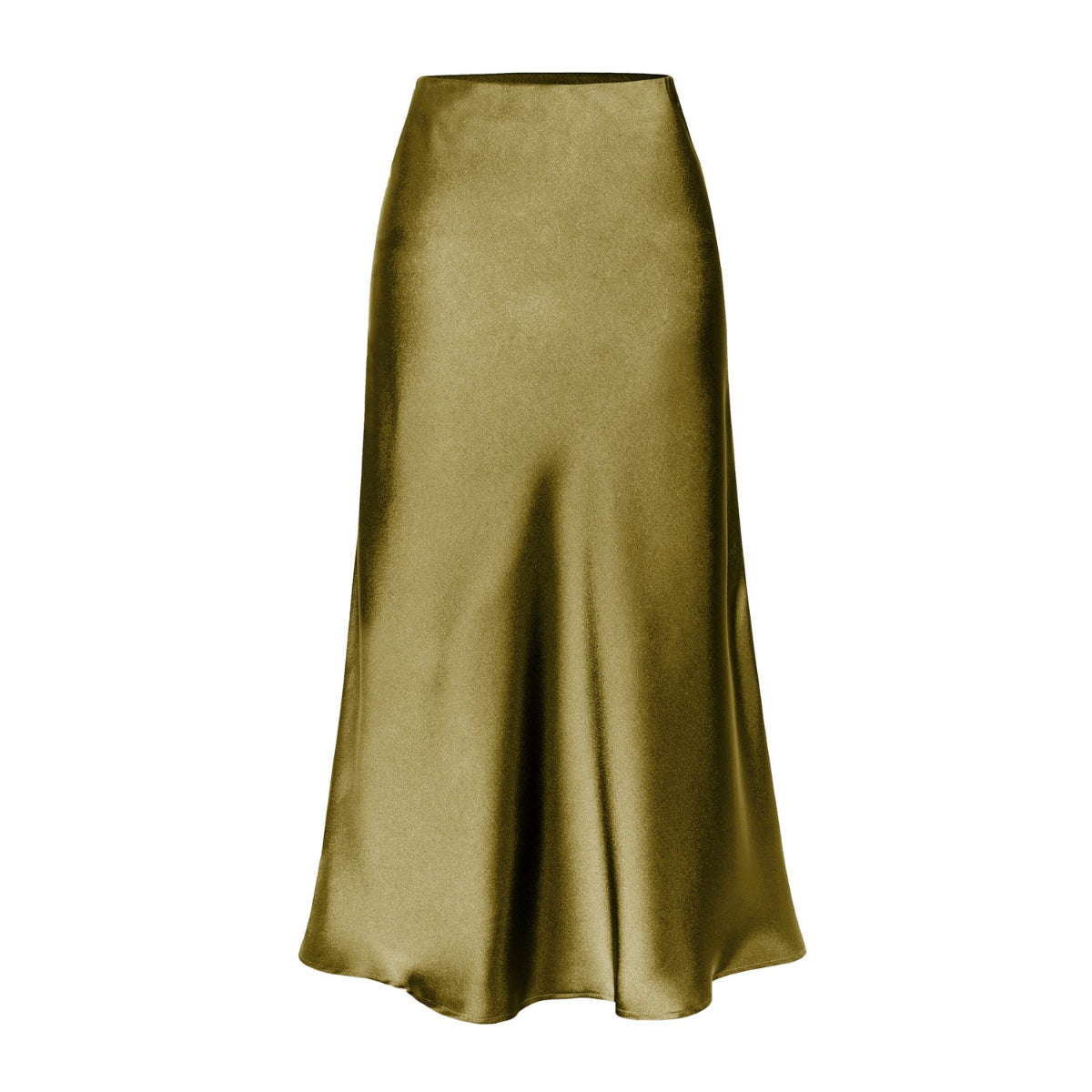 Chic High Waisted Midi Skirt with Side Split