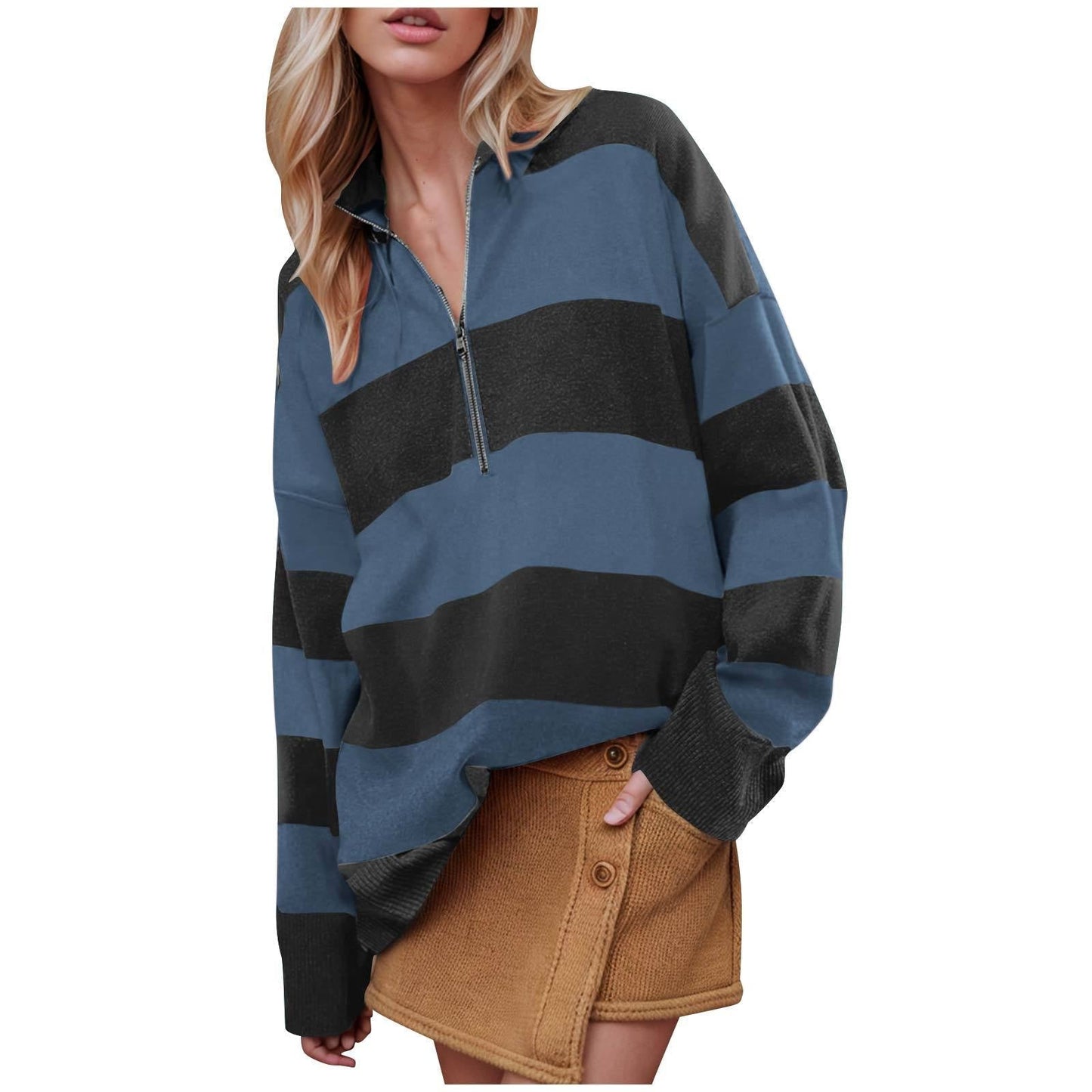 Soft Oversized Long Sleeve Half Zip Sweater