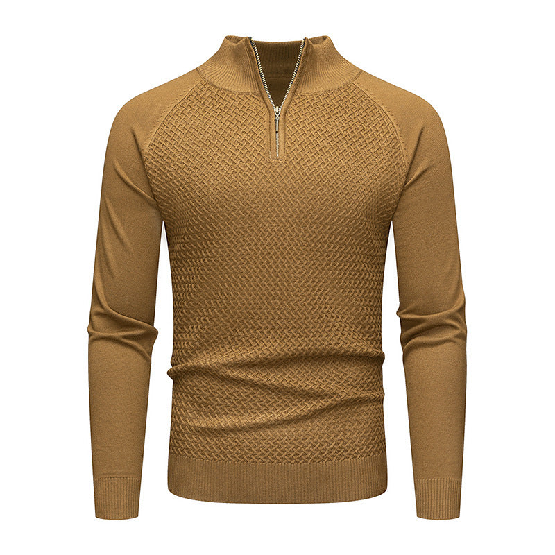 Men's Thick Textured Quarter Zip Jumper Sweater