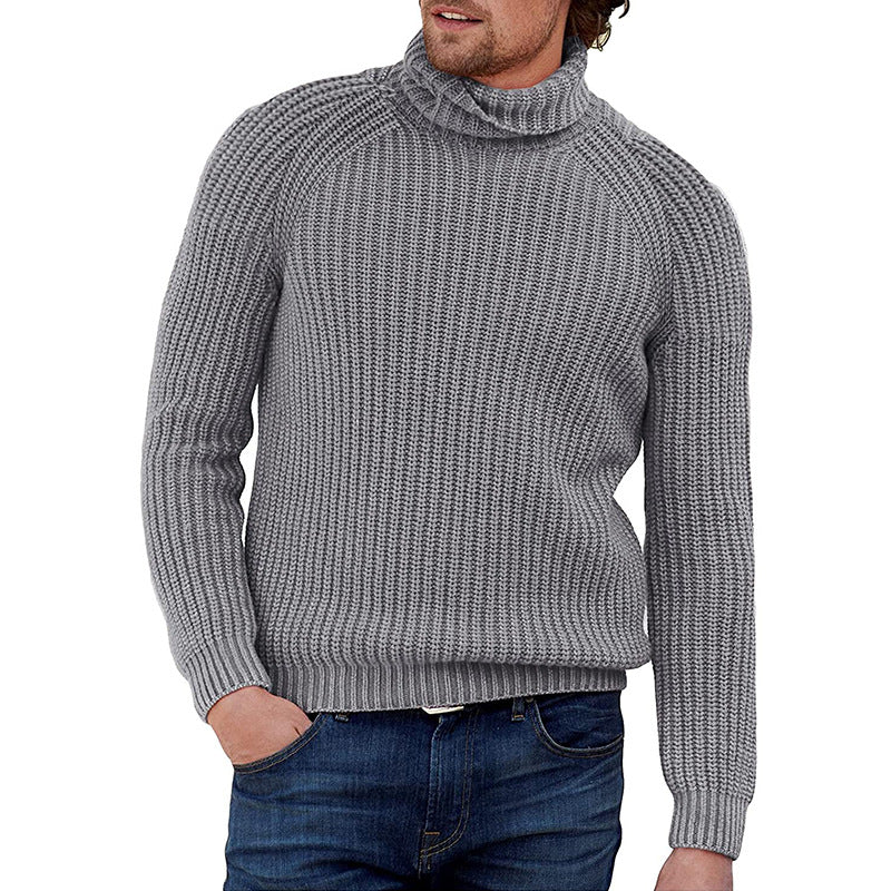 Men's Crew Neck Ribbed Sweater with Textured Fit