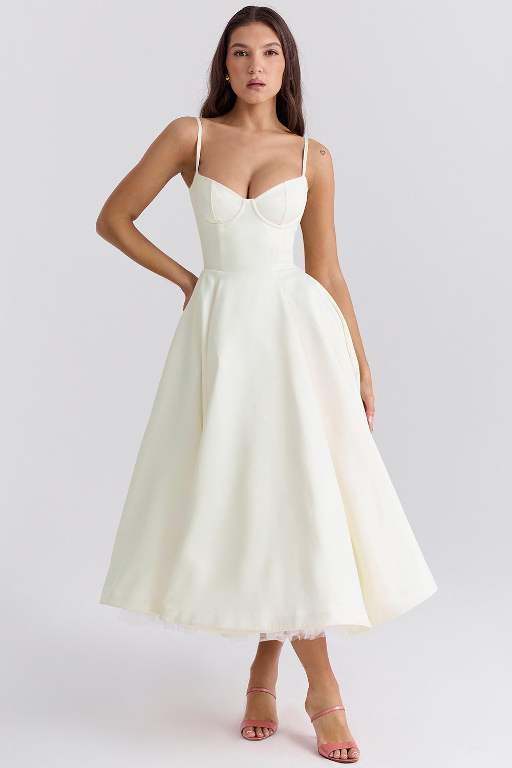 Elegant Cold Shoulder Floor Length Evening Dress