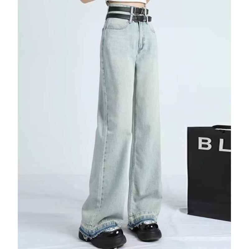 Relaxed Fit Distressed Denim Jeans