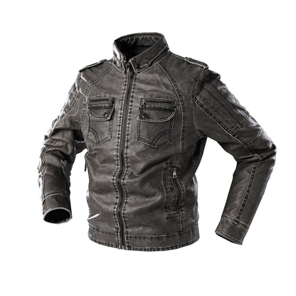 Relaxed Fit Brown Leather Biker Jacket