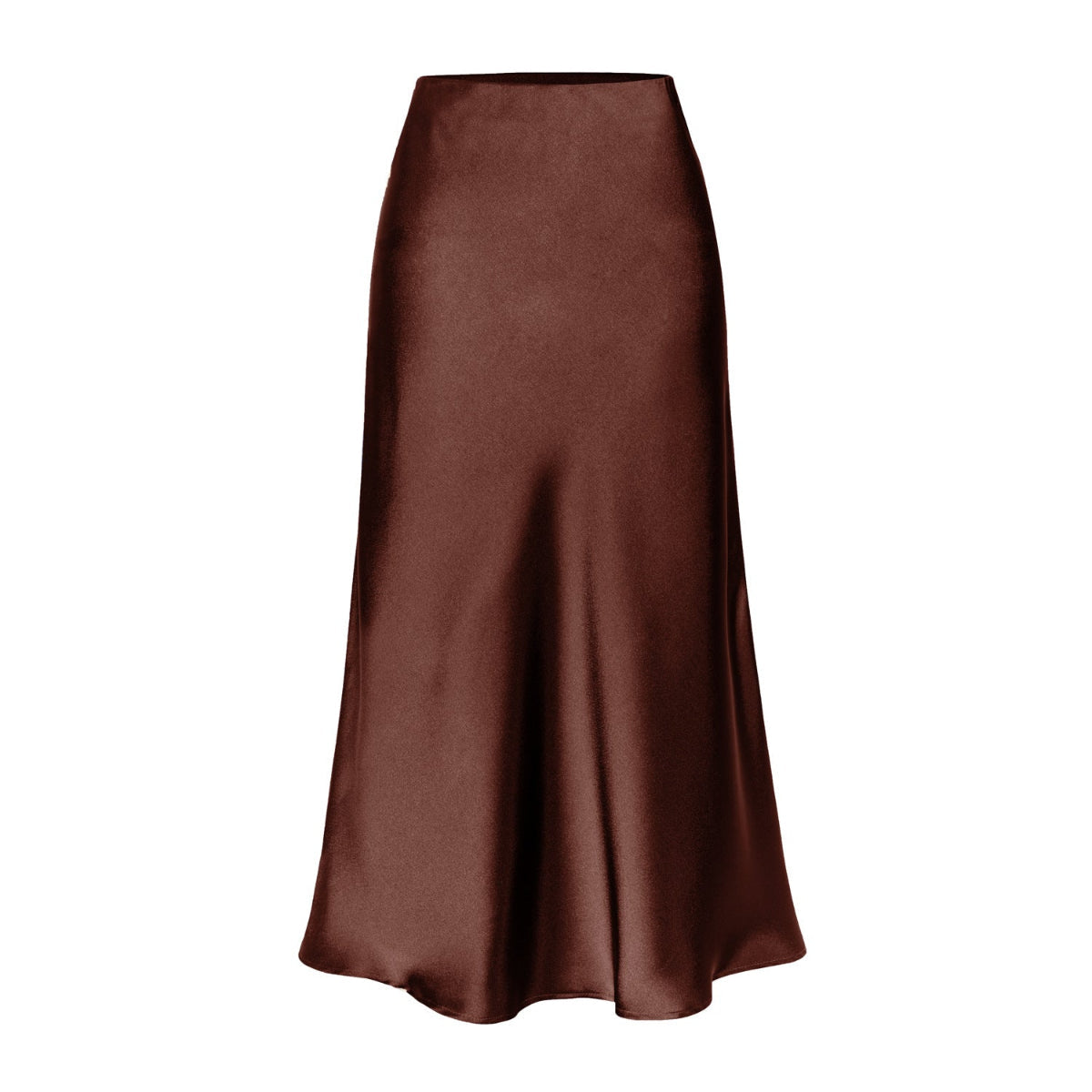 Chic High Waisted Midi Skirt with Side Split