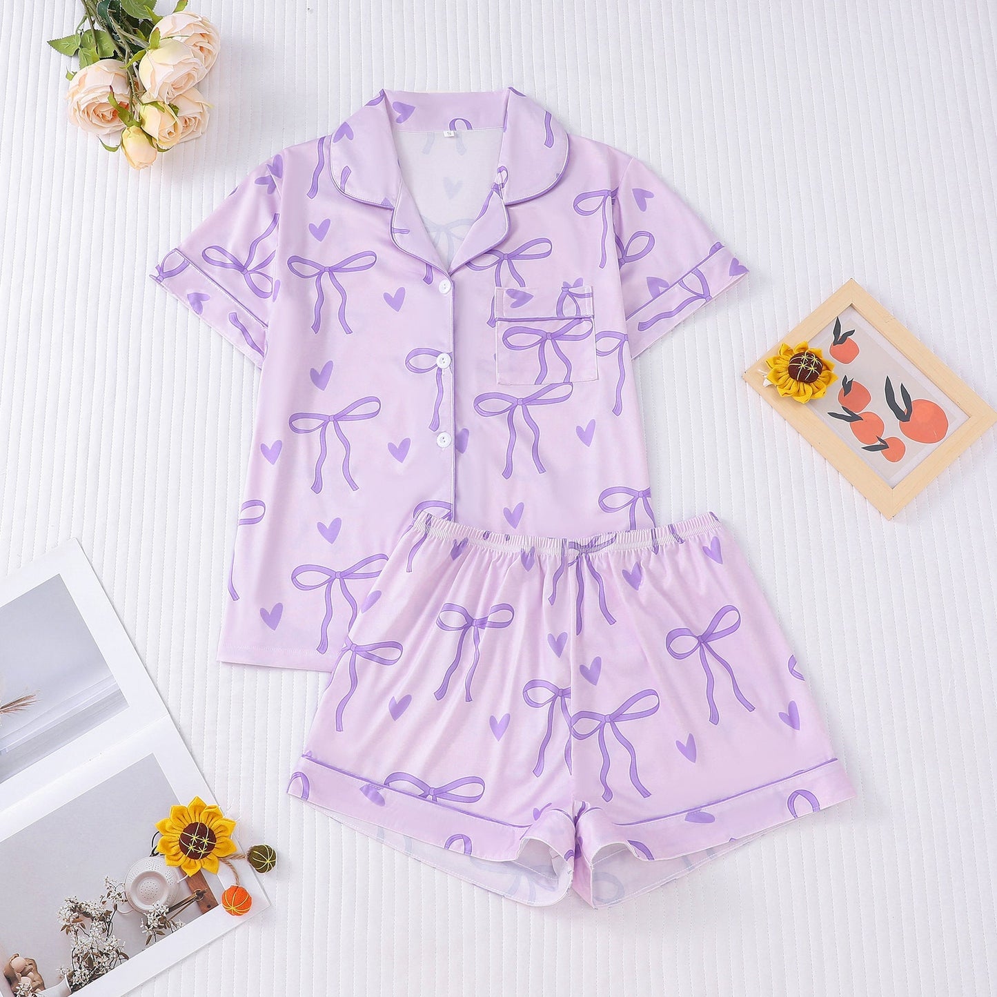 Comfy Sleepwear Pajama Top and Shorts Set