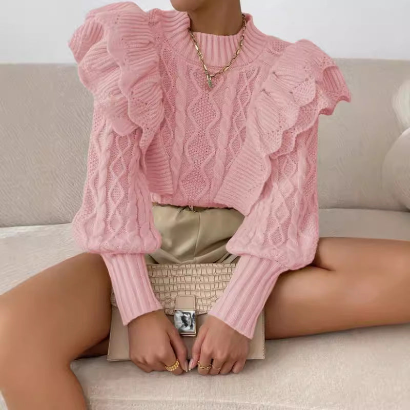 Chic Cable Knit Women's Long Sweater
