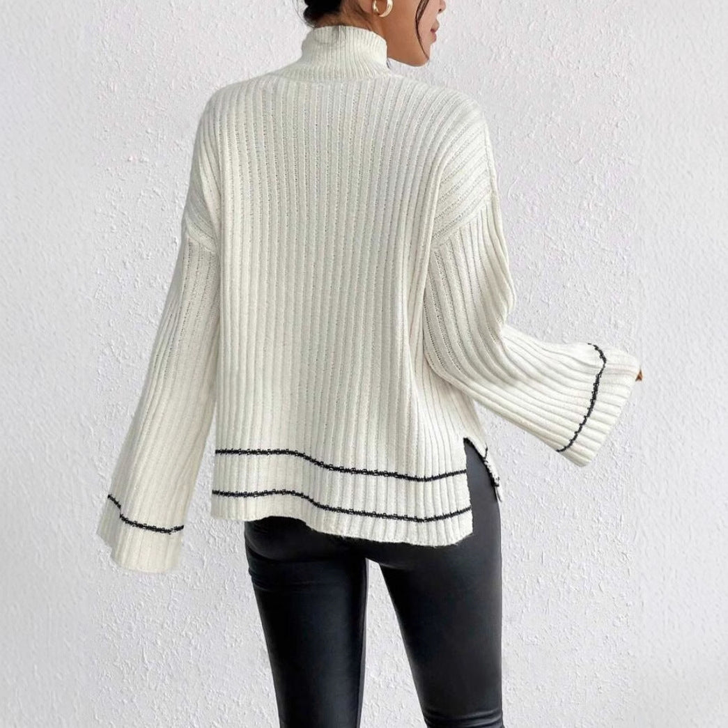 Fitted Women's Cable Knit Turtleneck Sweater